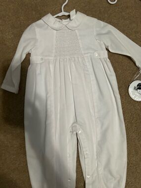 Sarah Louise England White Smocked Romper — 18 Months
